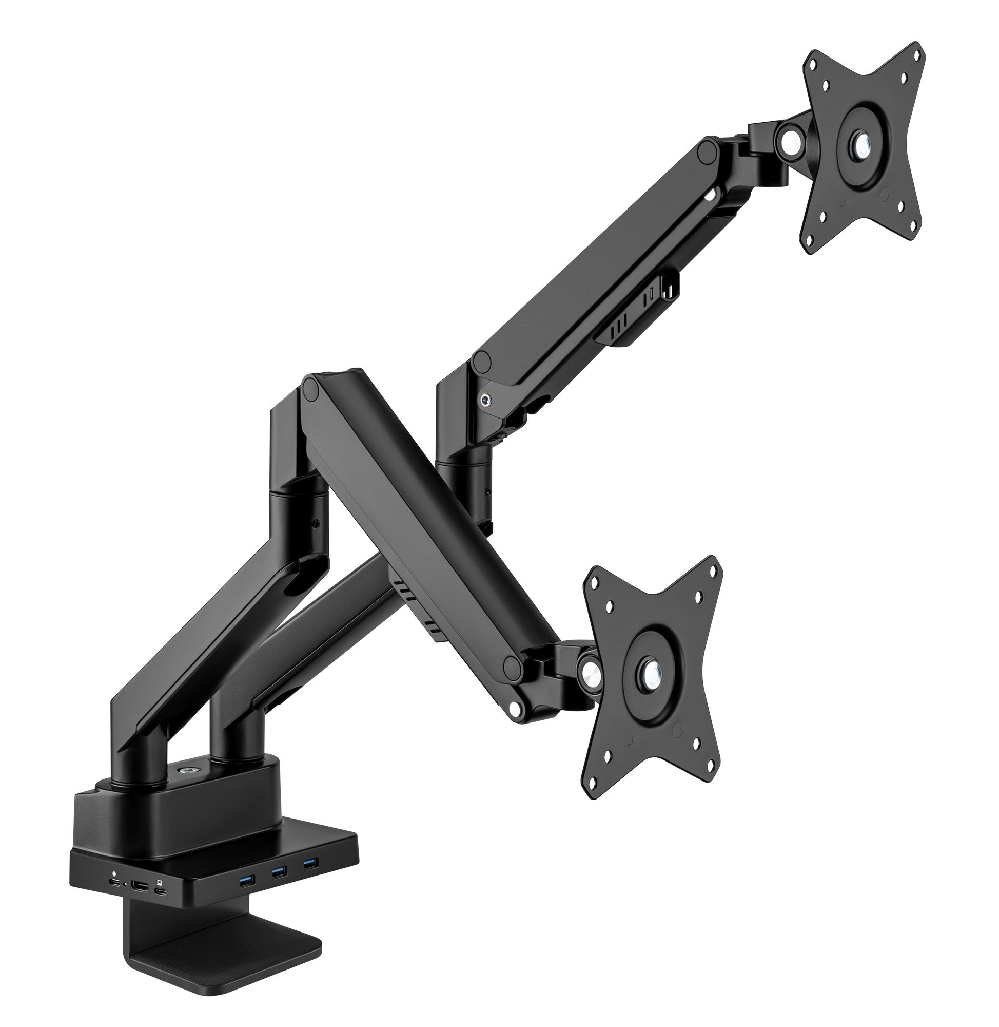 Supporto da Scrivania Doppio Monitor 17-32'' con Molla a Gas e Docking Station 8-in-1 MANHATTAN - immagine 5