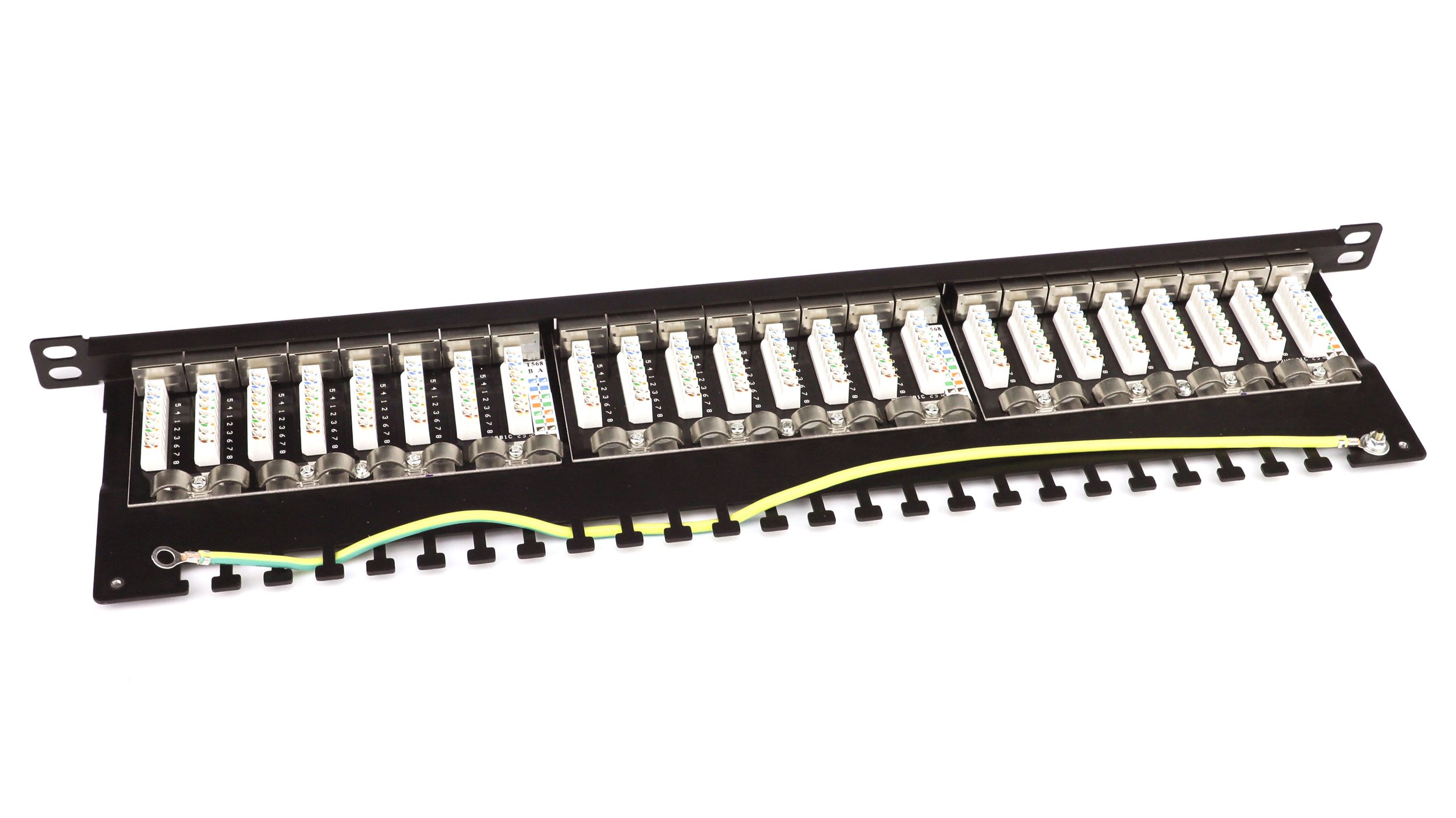 Pannello Patch STP 24 Posti RJ45 19'' 0.5U Cat.6A Nero TECHLY PROFESSIONAL - immagine 4