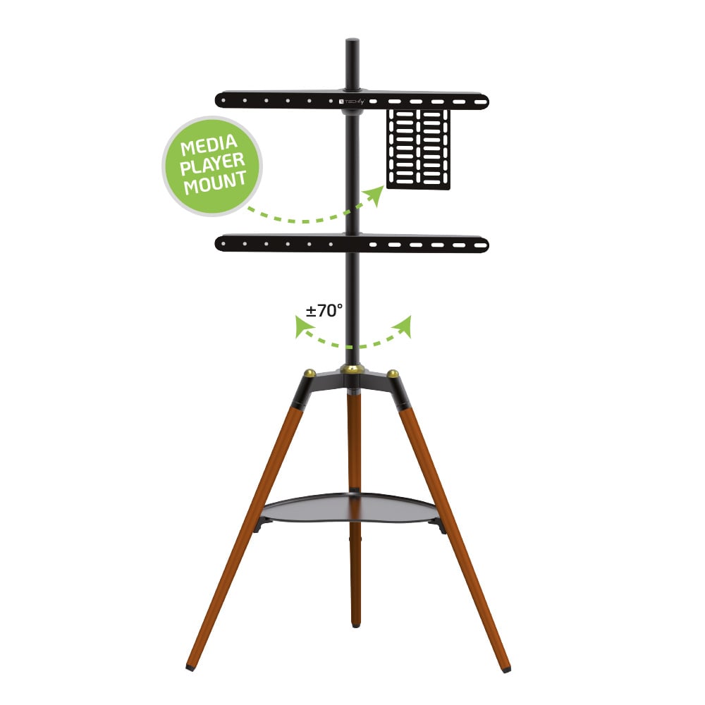 Supporto a Pavimento Cavalletto Tripod per TV LCD/LED/Plasma 32-65'' con Mensola TECHLY - immagine 5