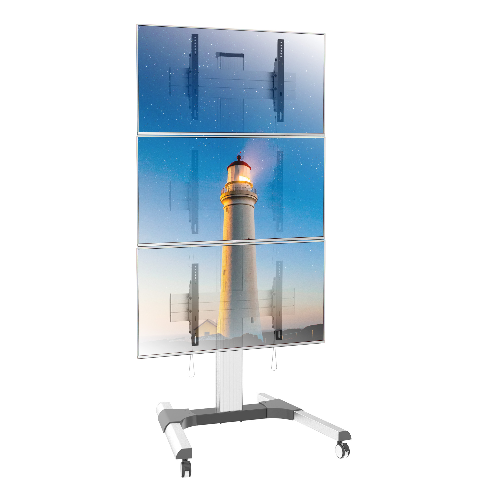 Supporto a Pavimento per 3 TV LCD/LED 32-55'' per Video Wall TECHLY - immagine 4