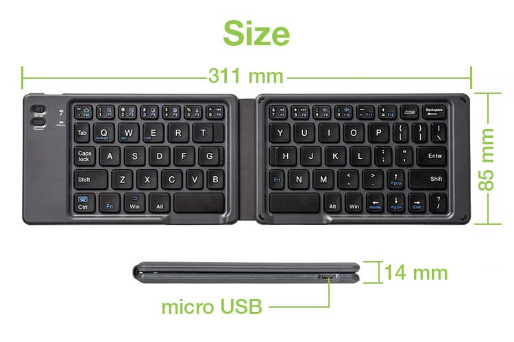 Tastiera Pieghevole Bluetooth USB per Tablet Smartphone TECHLY - immagine 5