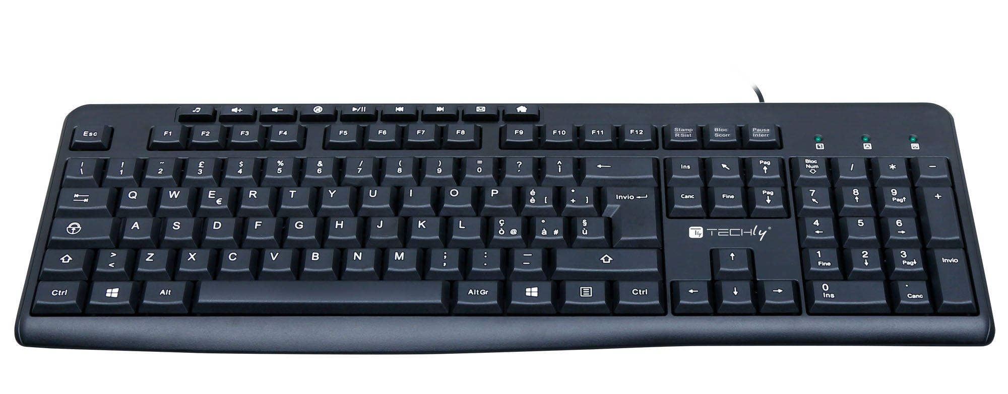 Tastiera USB 104 Tasti + 9 Multimediali TECHLY - immagine 5