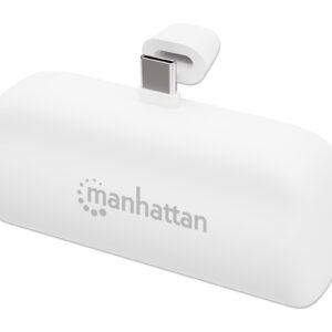 Power Bank PD 5000 mAh con Presa USB-C&trade; Integrata 20W Bianco MANHATTAN