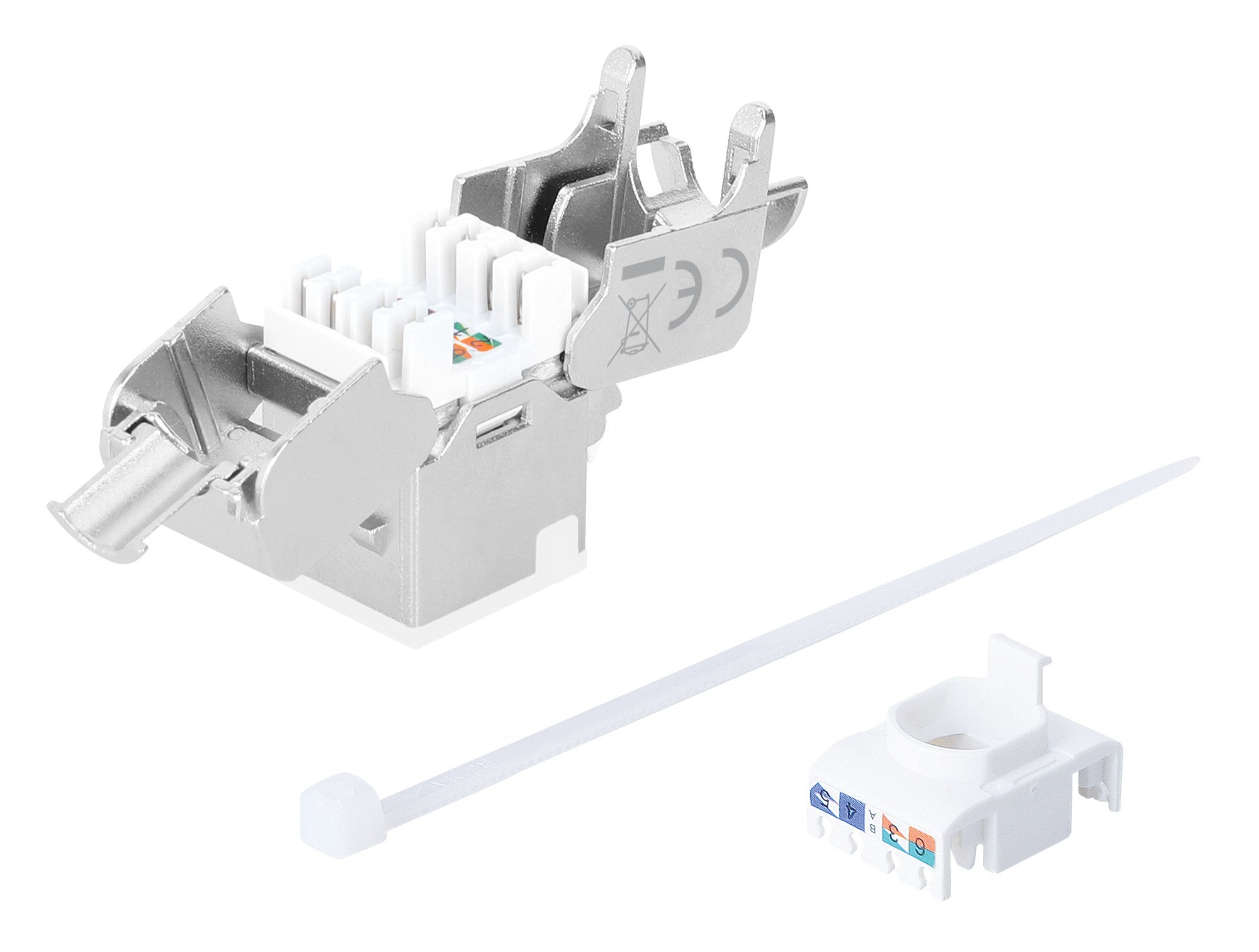 Frutto Keystone RJ45 Cat.6A 10G Slim STP Toolless Bianco INTELLINET - immagine 6