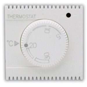 Domus S44 Termostato Elettronico con Manopola 230V NA+NC 5A 2 Moduli Bianco Lucido AVE