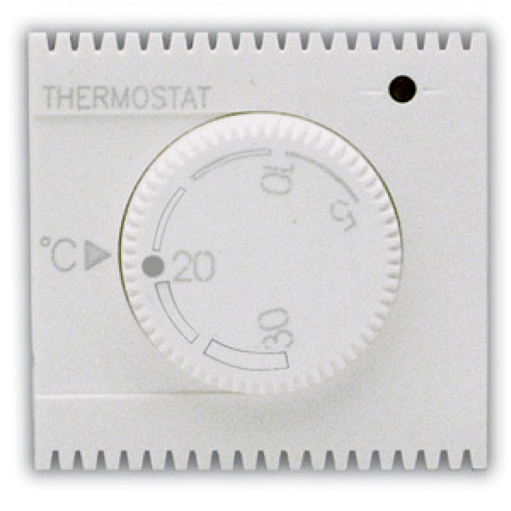 Domus S44 Termostato Elettronico con Manopola 230V NA+NC 5A 2 Moduli Bianco Lucido AVE