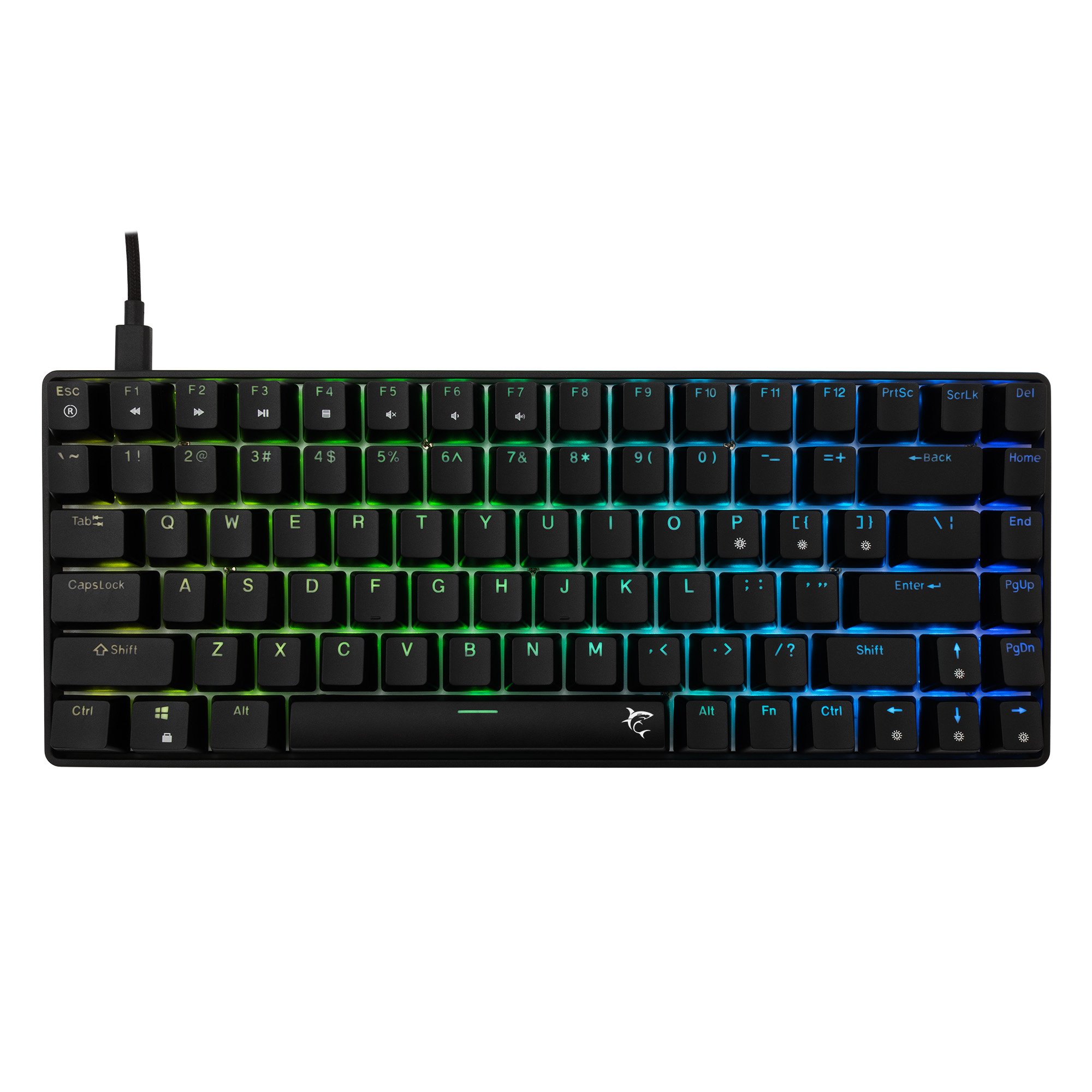 Tastiera Gaming USB 85 Tasti con Retroilluminazione LED RGB WHITE SHARK