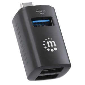 Hub USB-C&trade; 3.2 Gen1 a 3 porte USB-A Compatto Nero MANHATTAN