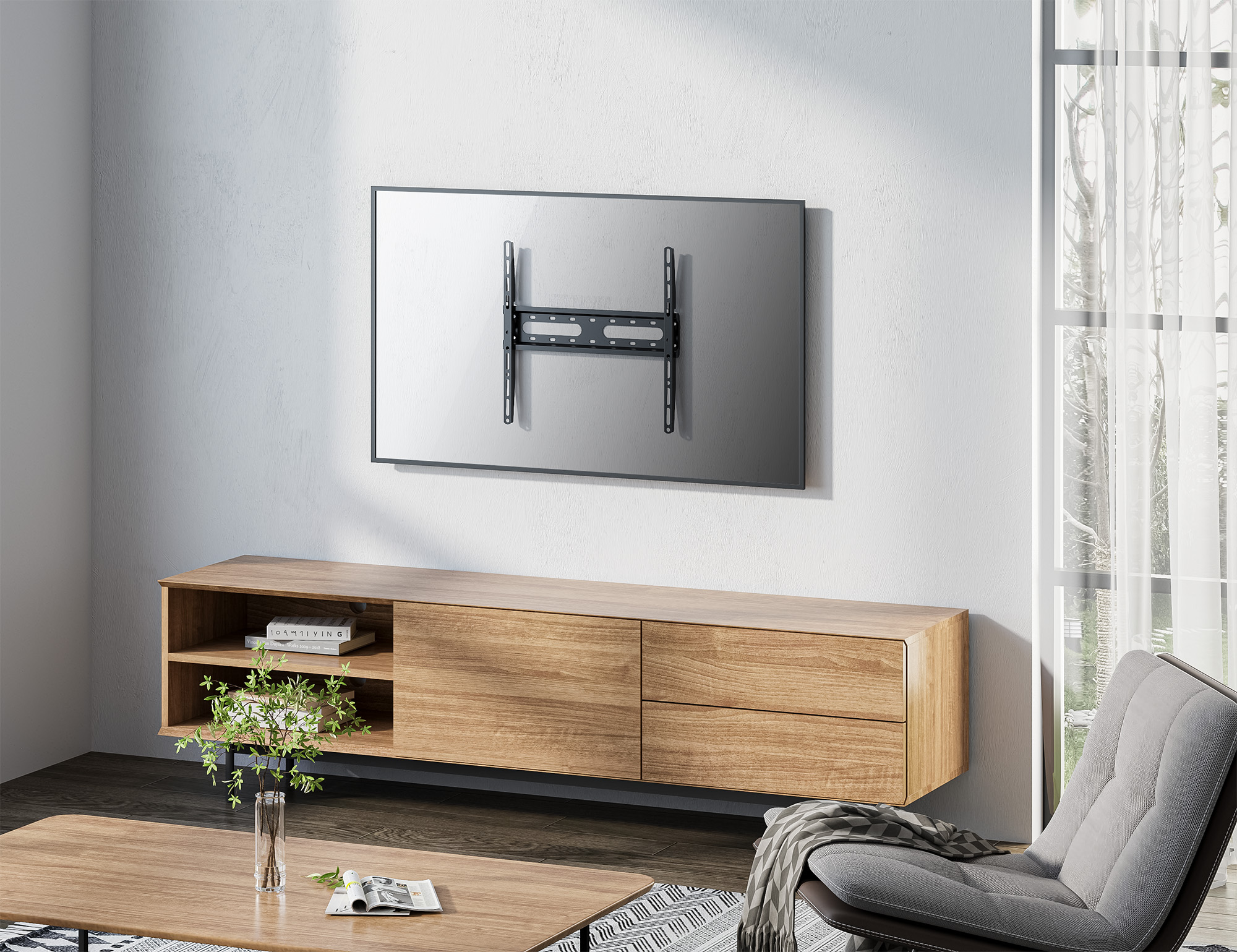Staffa a Muro Fissa Low-Profile per TV 32-55'' MANHATTAN - immagine 10