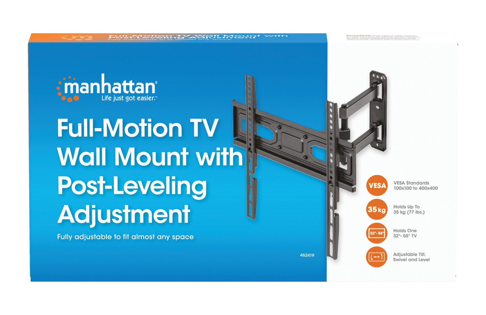 Staffa a Muro per TV LED LCD 32-55'' Full Motion MANHATTAN - immagine 10