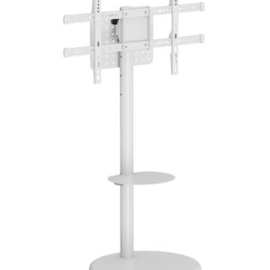 Supporto a Pavimento con Mensola Trolley TV LCD/LED/Plasma 37-86'' Bianco TECHLY