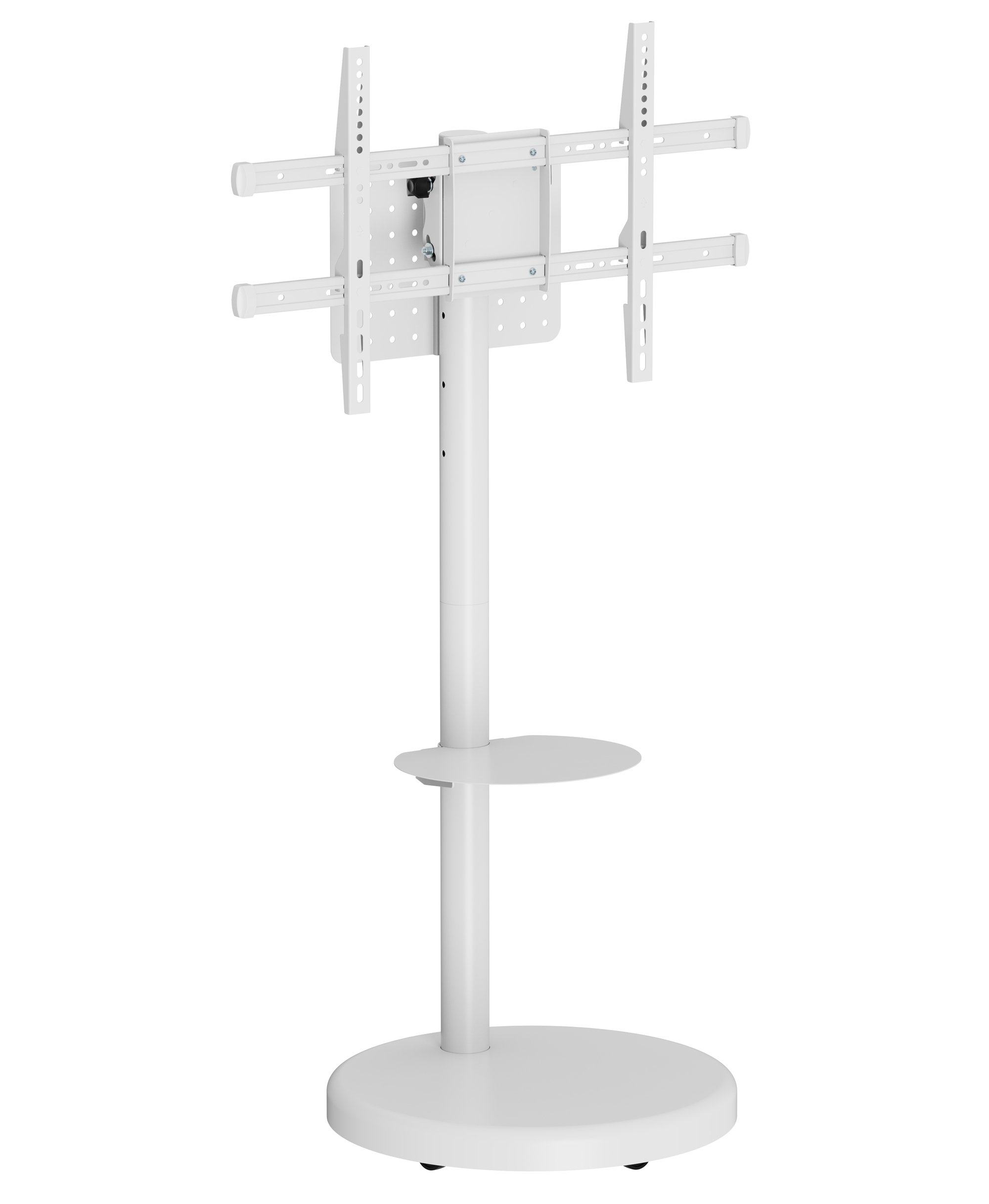 Supporto a Pavimento con Mensola Trolley TV LCD/LED/Plasma 37-86'' Bianco TECHLY