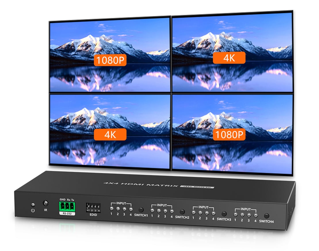 Switch Matrix HDMI2.0 4x4 4K@60 Hz TECHLY