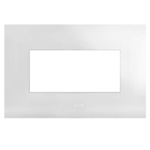 Placca Serie Smart44 in Metallo 4 Moduli Bianco Lucido AVE
