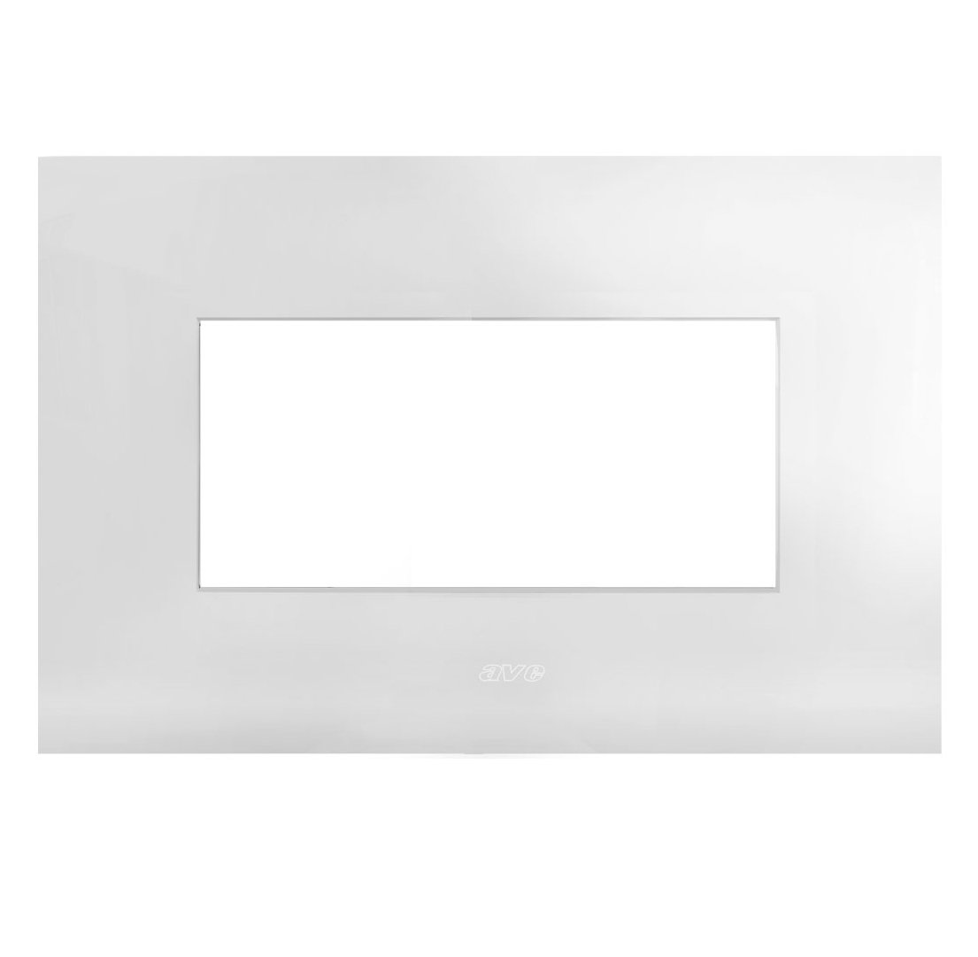 Placca Serie Smart44 in Metallo 4 Moduli Bianco Lucido AVE
