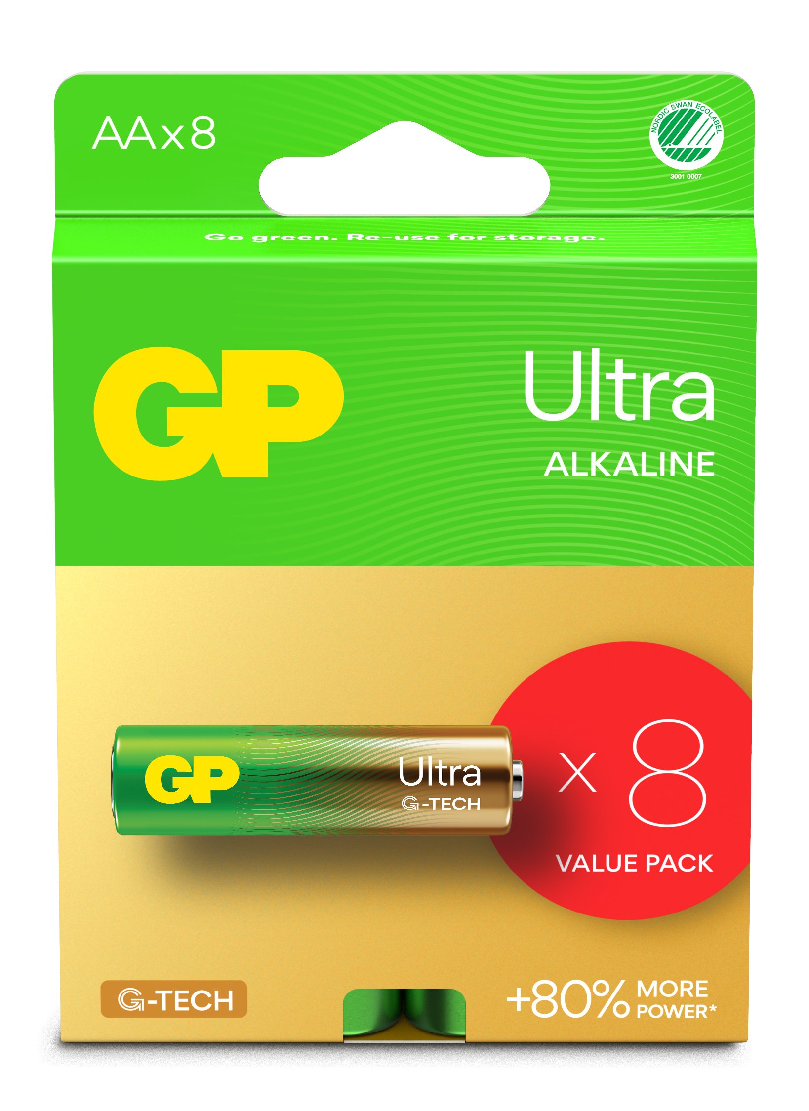 Confezione 8 Batterie GP Ultra Alcaline Stilo AA 15AU/LR6 GP BATTERIES