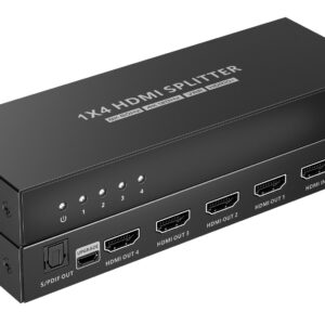 Splitter HDMI 8K UHD 3D 60Hz 4 vie CEC SPDIF Ottico TECHLY