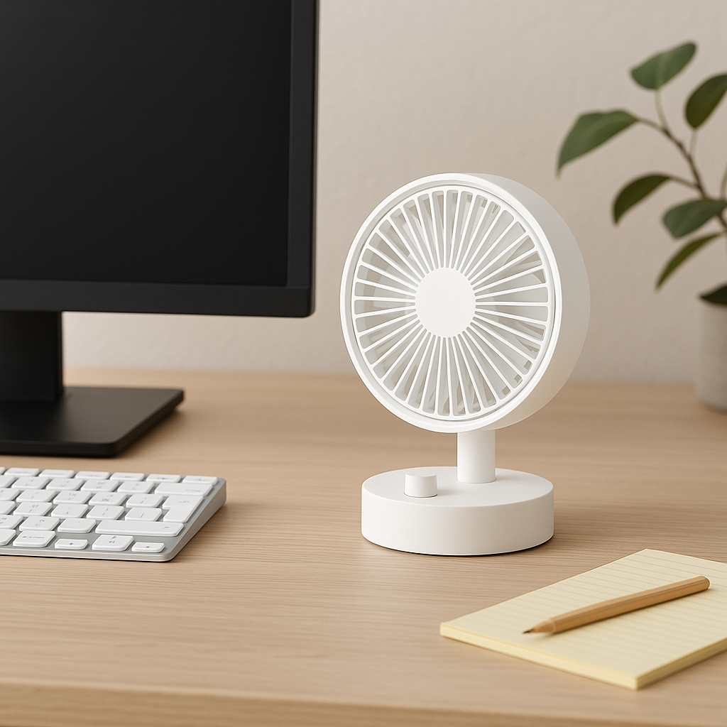 Mini Ventilatore Rotante da Tavolo a 10 Velocità Ricarica USB-C™ TECHLY - immagine 6