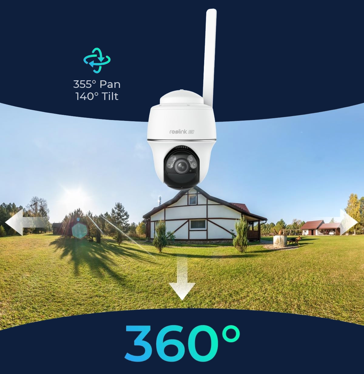 Videocamera di Sorveglianza 4K 8MP Argus PT Ultra con Pannello Solare, BWPT4K04SP64 REOLINK - immagine 6