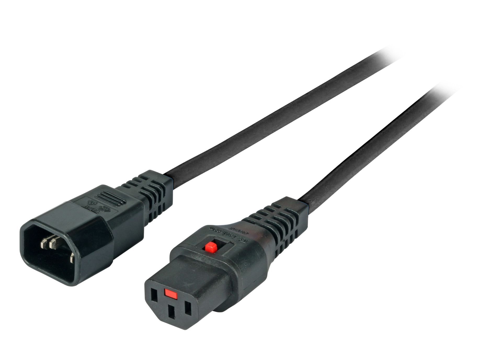 Cavo Prolunga C14 180&deg; a C13 180&deg; con Blocco IEC 2m OEM - immagine 5