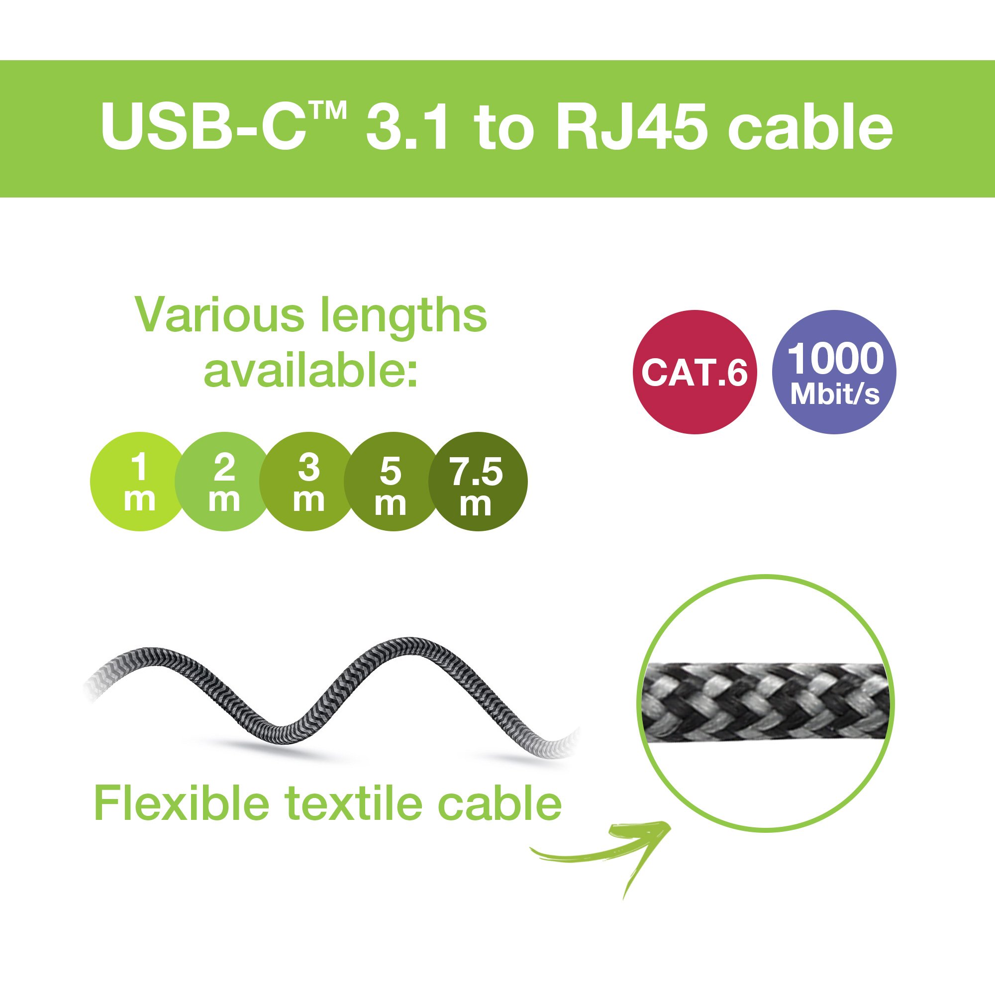 Cavo USB-C™ Maschio a Ethernet RJ45 Maschio 5m TECHLY - immagine 5