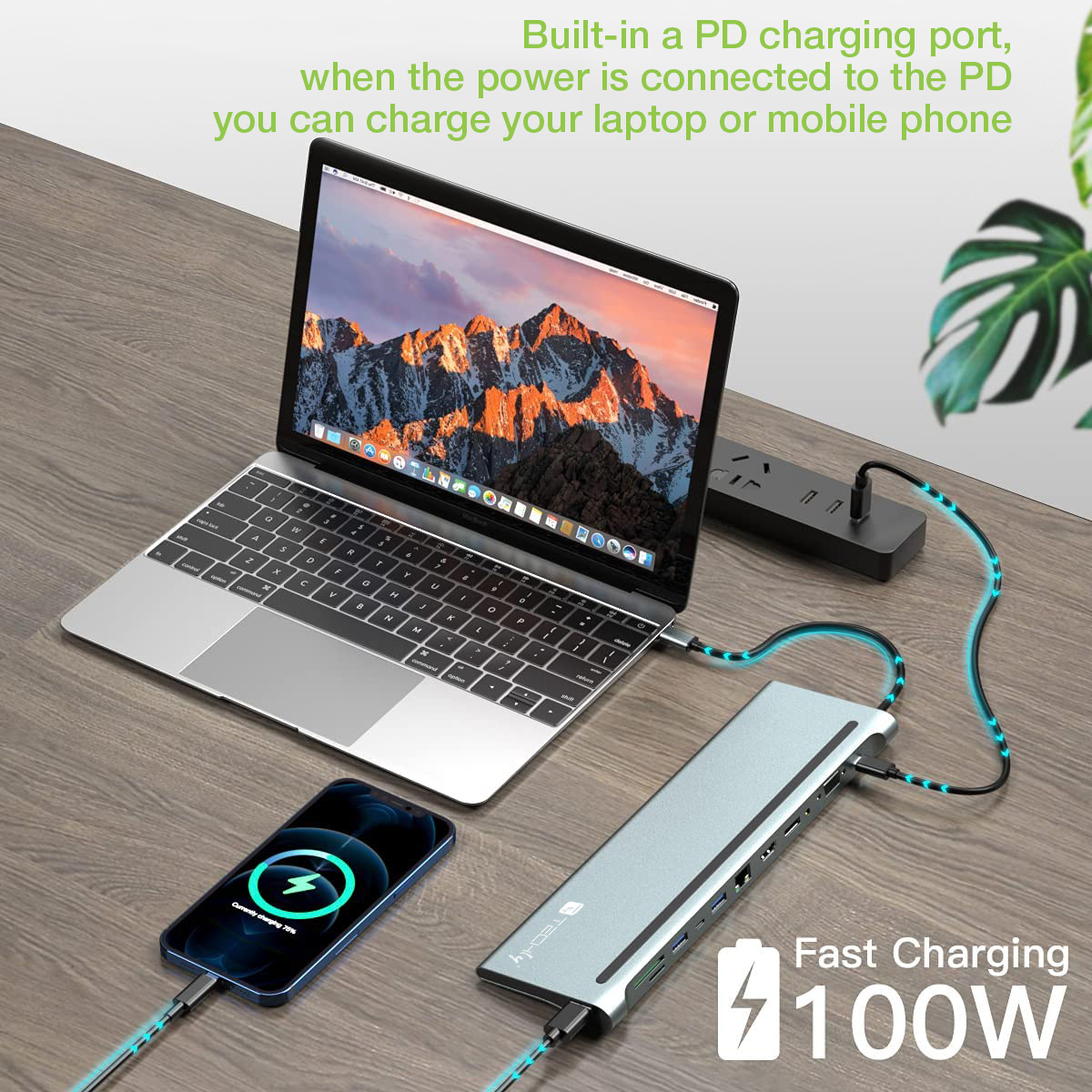 Docking Station 12 in 1 USB-C&trade; Hub VGA HDMI DP RJ45 con Lettore Micro SD/SD TECHLY - immagine 6