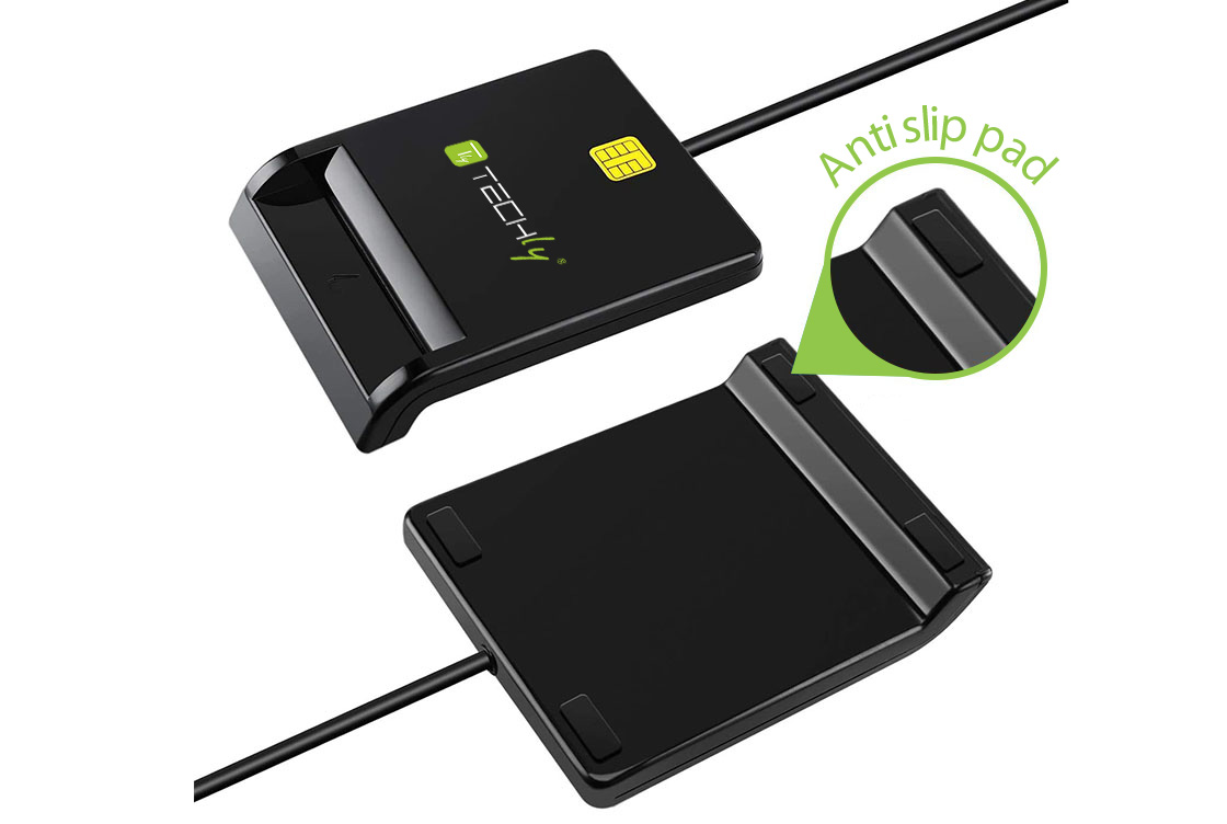 Lettore di Smart Card USB Esterno Nero TECHLY - immagine 6