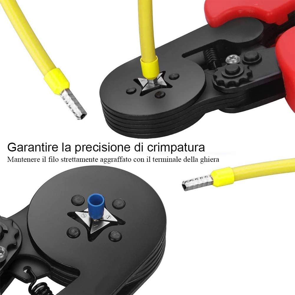 Pinza Crimpare a Cricchetto per Capicorda con 1200 Terminali 2.5-6.0 mm² LOGILINK - immagine 5