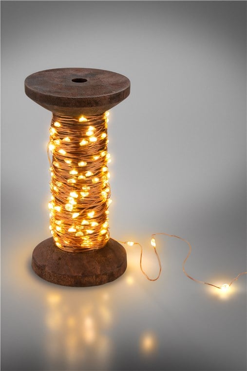 Bobina con Filo di Rame 150 Luci LED IP22 USB Interruttore On Off - immagine 6