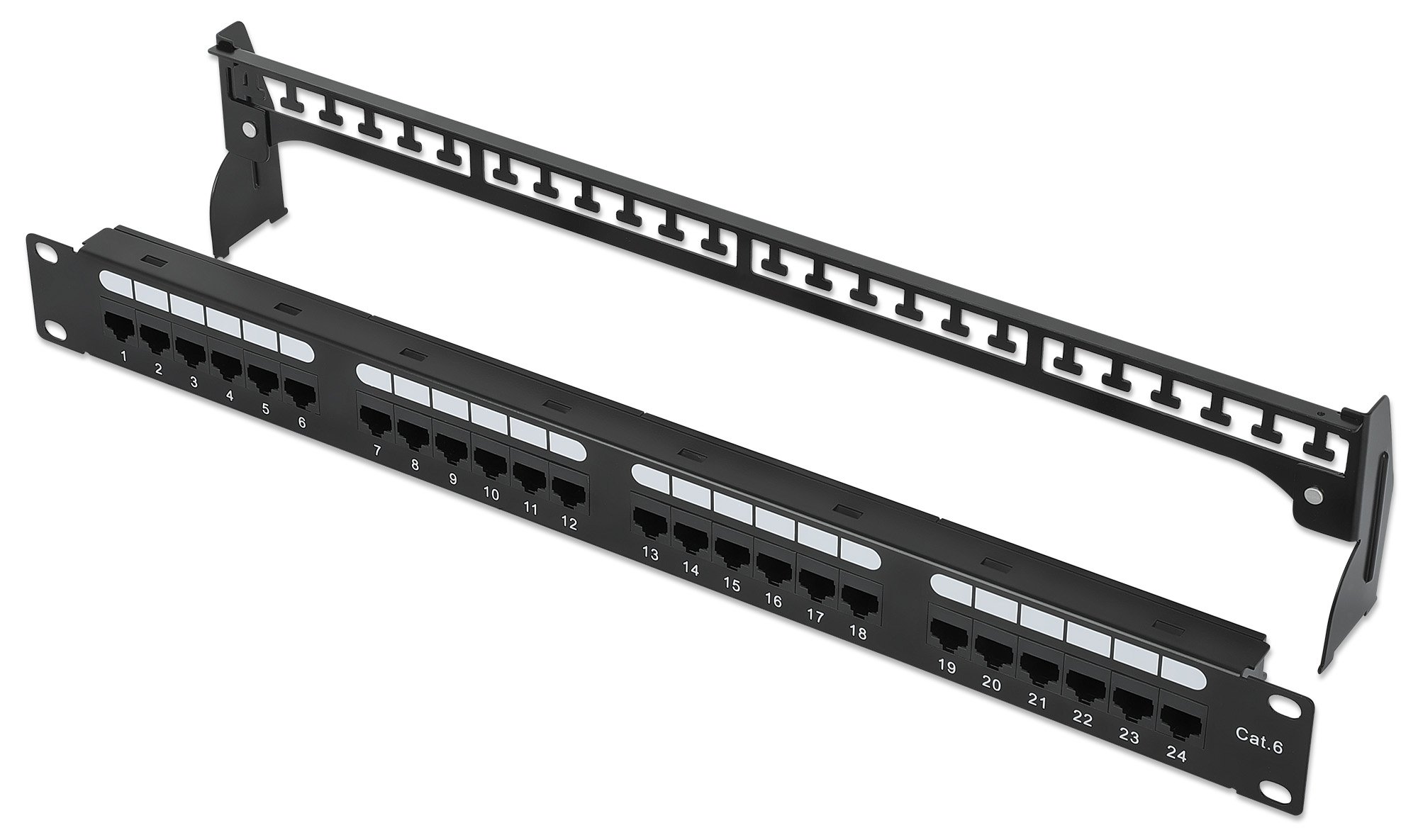 Pannello Patch UTP 24 Posti RJ45 Cat.6 con Barra Gestione Cavi INTELLINET - immagine 5