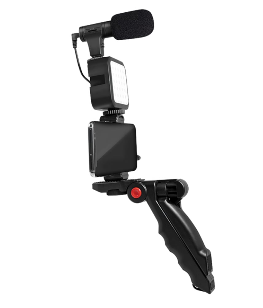 Kit Vlogger Treppiede per Smartphone 4,7''–7'' con Luce LED e Microfono Direzionale LOGILINK - immagine 5