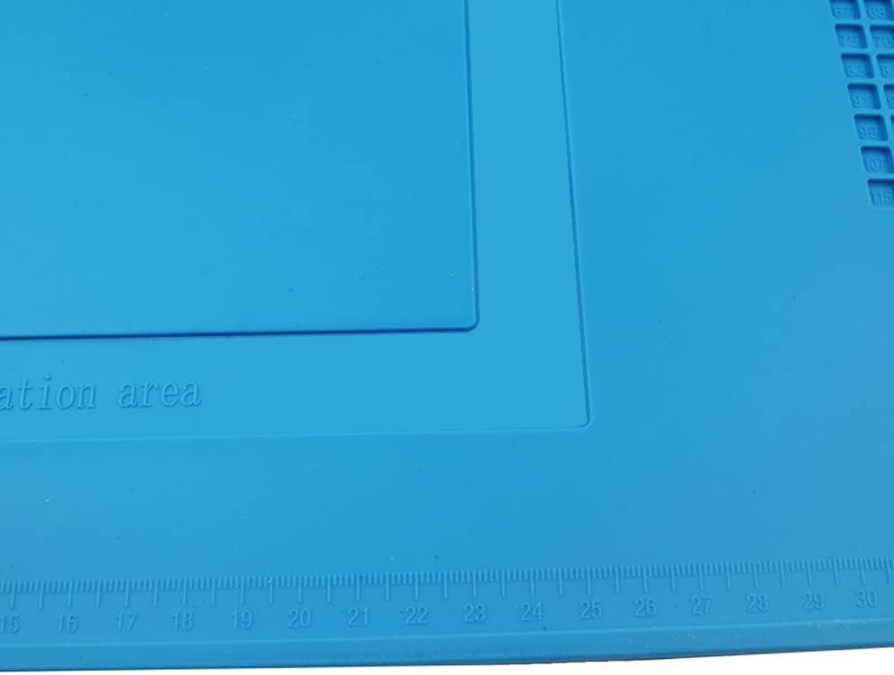 Tappeto da Saldatura e Riparazione Antistatico Antiscivolo Magnetico 45 x 30 cm in Silicone Blu TECHLY - immagine 5