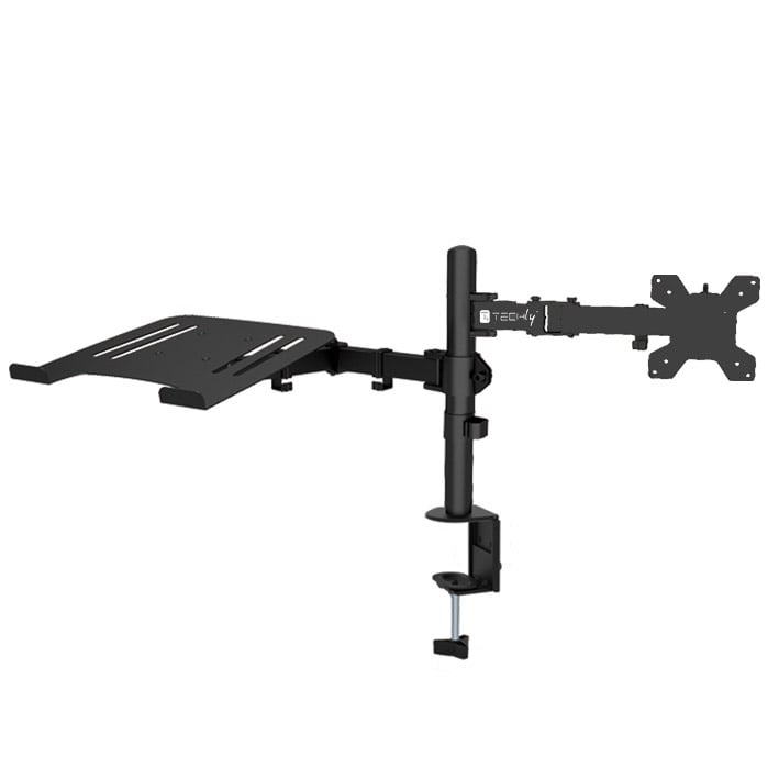 Supporto da Scrivania Braccio per Monitor 13-32'' e Mensola per Laptop TECHLY - immagine 6