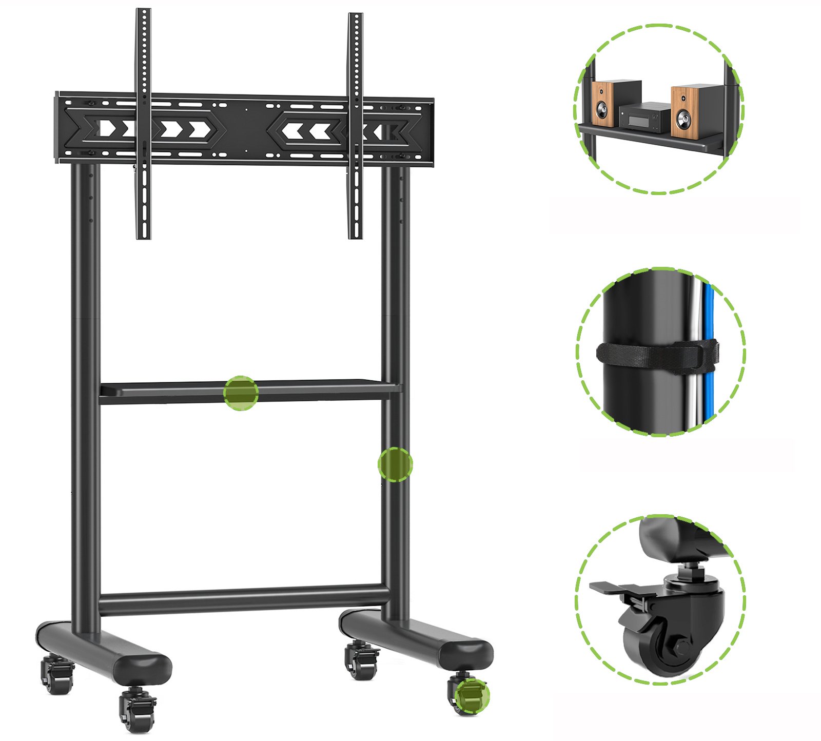 Supporto a Pavimento Trolley TV LCD/LED/Plasma 60-86'' Multifunzione TECHLY - immagine 5