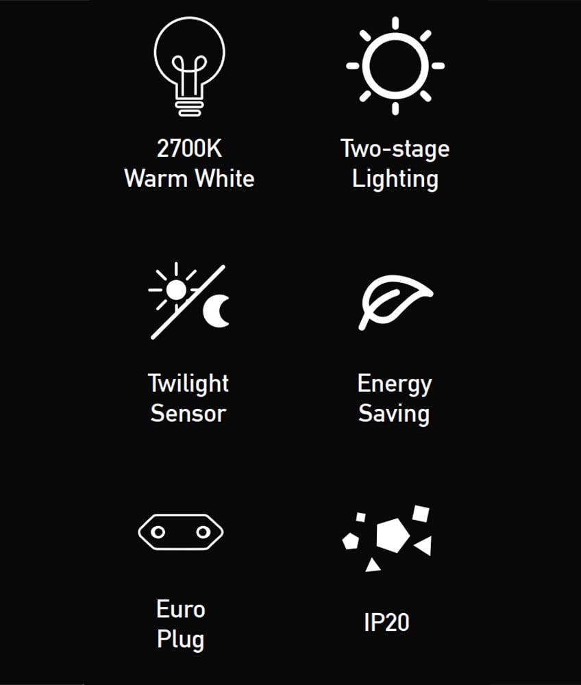 Luce Notturna LED Quadrata con Sensore Crepuscolare Bianco Caldo LOGILINK - immagine 6