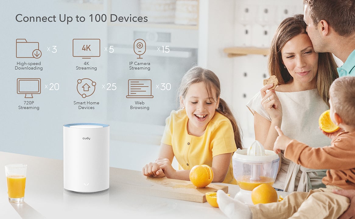 Sistema Wi-Fi Mesh AC1200 Dual Band per Tutta la Casa, M1200 2pz CUDY - immagine 6