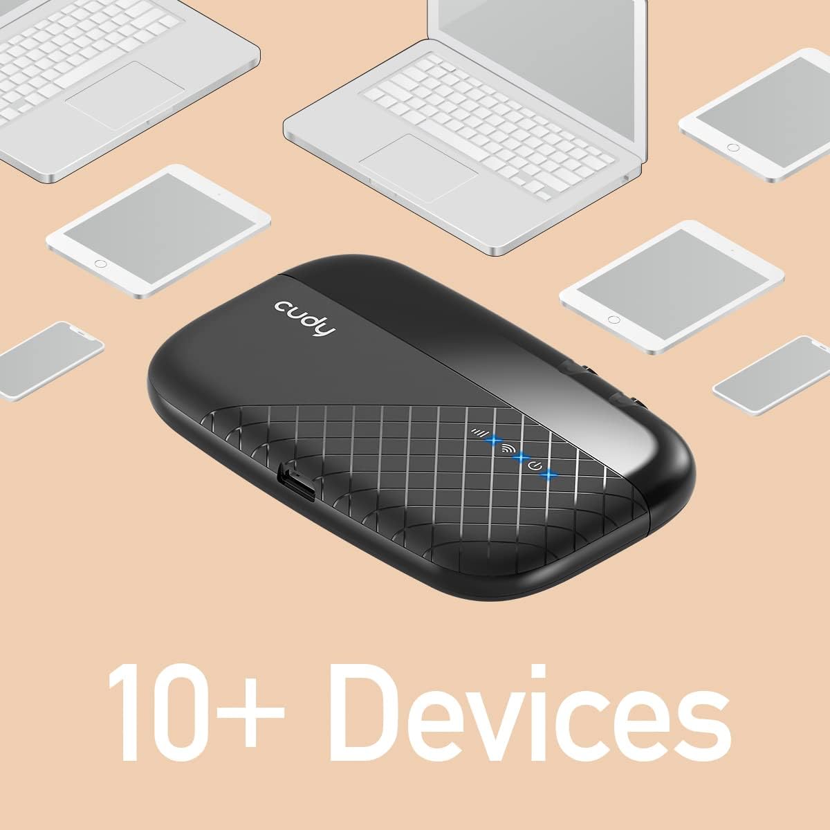 Pocket Wi-Fi Hotspot 3G/4G LTE Via SIM 150 Mbps, MF4 CUDY - immagine 5