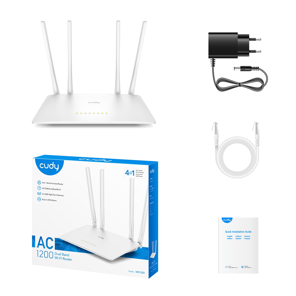 Smart Router WiFi Dual-Band AC1200, WR1200 CUDY - immagine 6