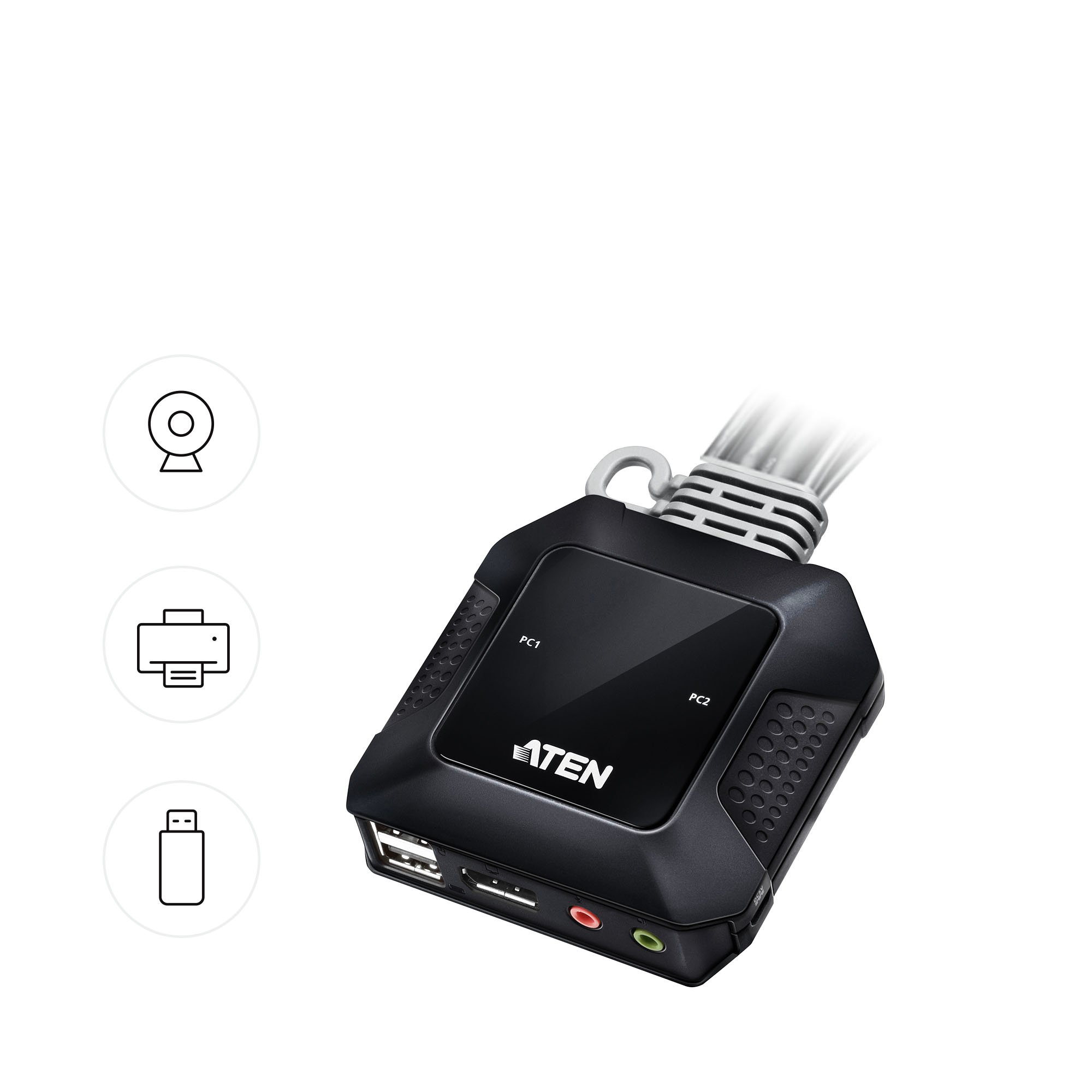 Switch KVM Cablato Ibrido DisplayPort USB-C™ a 2 porte, CS52DP ATEN - immagine 6