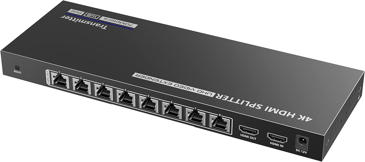 Extender Splitter HDMI 8 vie su Cavo di Rete 70 metri PoC TECHLY - immagine 5