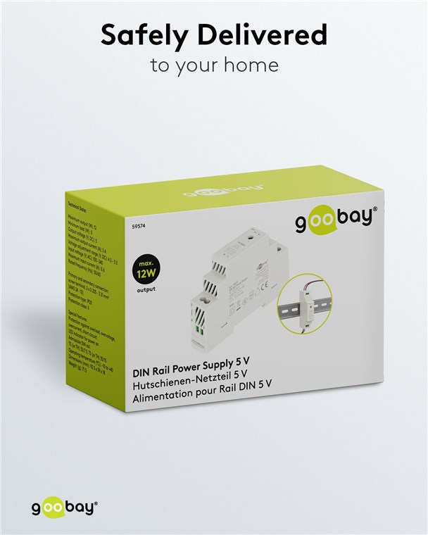 Alimentatore su Guida DIN 5V 2,4A 12W GOOBAY - immagine 7
