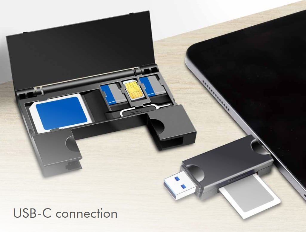 Lettore di Memorie USB 3.2 Gen1 2 in 1 con Custodia Card LOGILINK - immagine 5