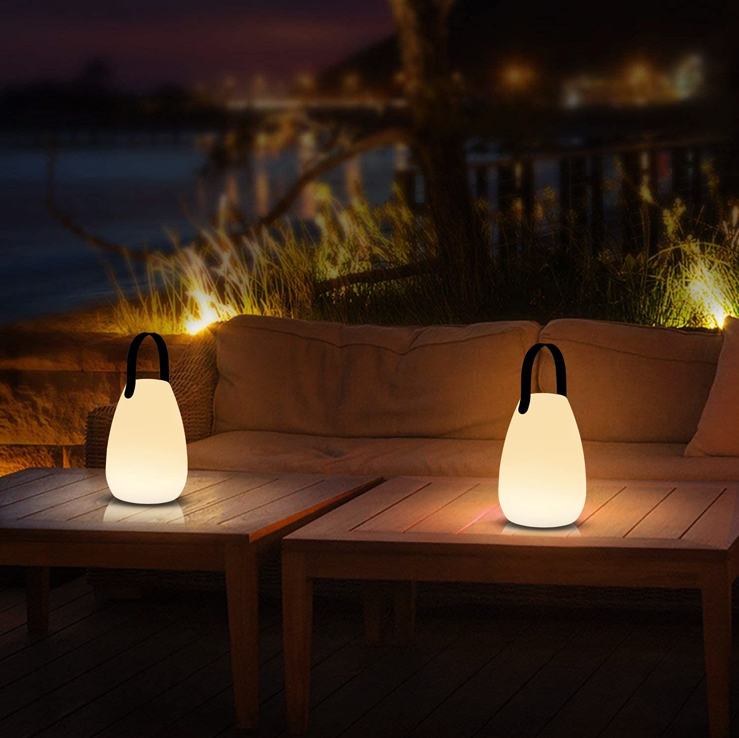 Lampada LED Multicolore Ricaricabile da Tavolo con Maniglia e Telecomando TECHLY - immagine 6
