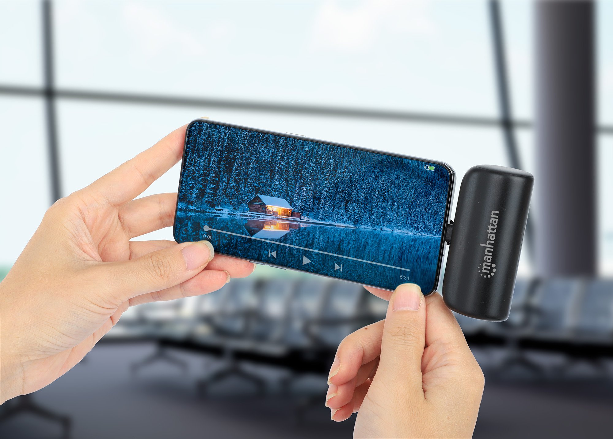 Power Bank PD 5000 mAh con Presa USB-C™ Integrata 20W Nero MANHATTAN - immagine 6