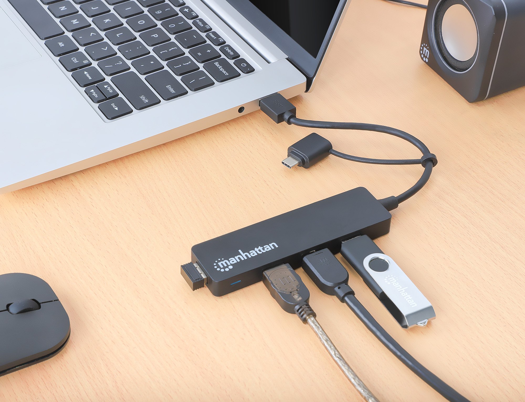 Hub USB 3.2 Gen1 4 Porte Combo USB-A e USB-C™ MANHATTAN - immagine 6
