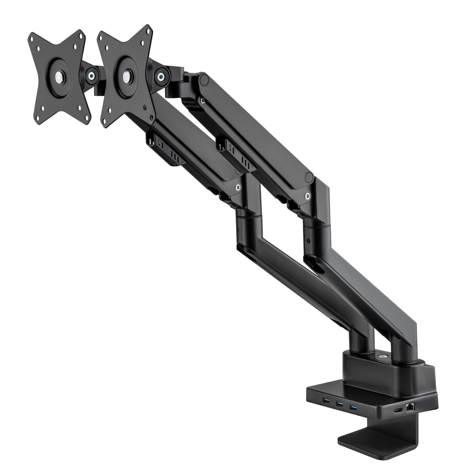 Supporto da Scrivania Doppio Monitor 17-32'' con Molla a Gas e Docking Station 8-in-1 MANHATTAN - immagine 6