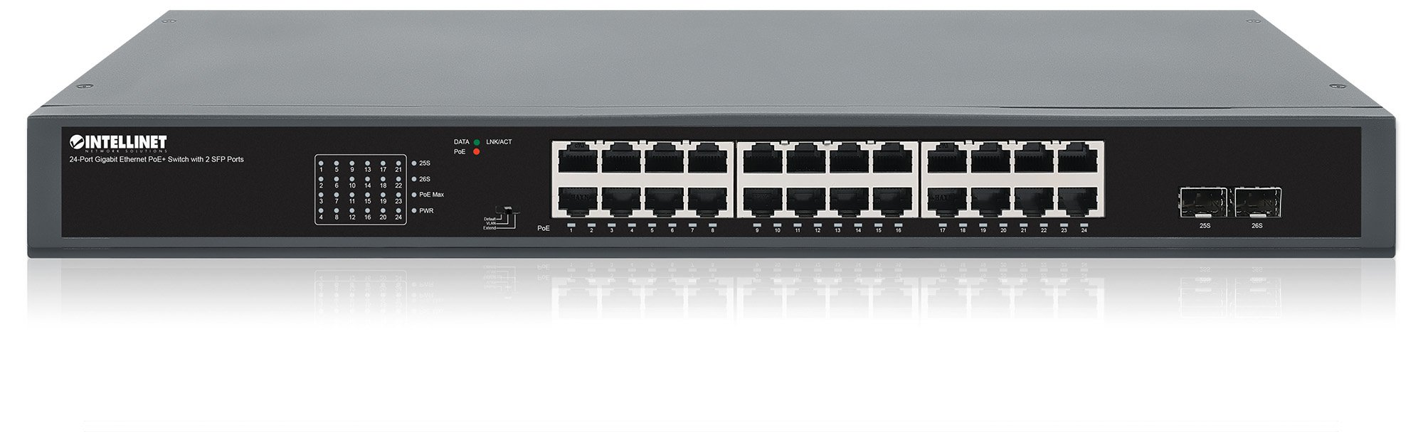 Gigabit Ethernet Switch 24-Porte PoE+ con 2 porte SFP INTELLINET - immagine 6