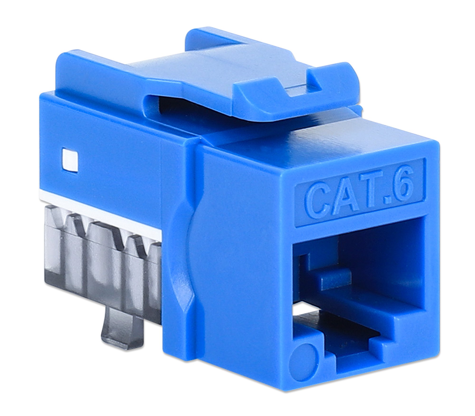 Frutto Keystone Slim Cat.6 per Cavo Rigido con Supporto Punch-Down 25 pz Blu INTELLINET - immagine 5