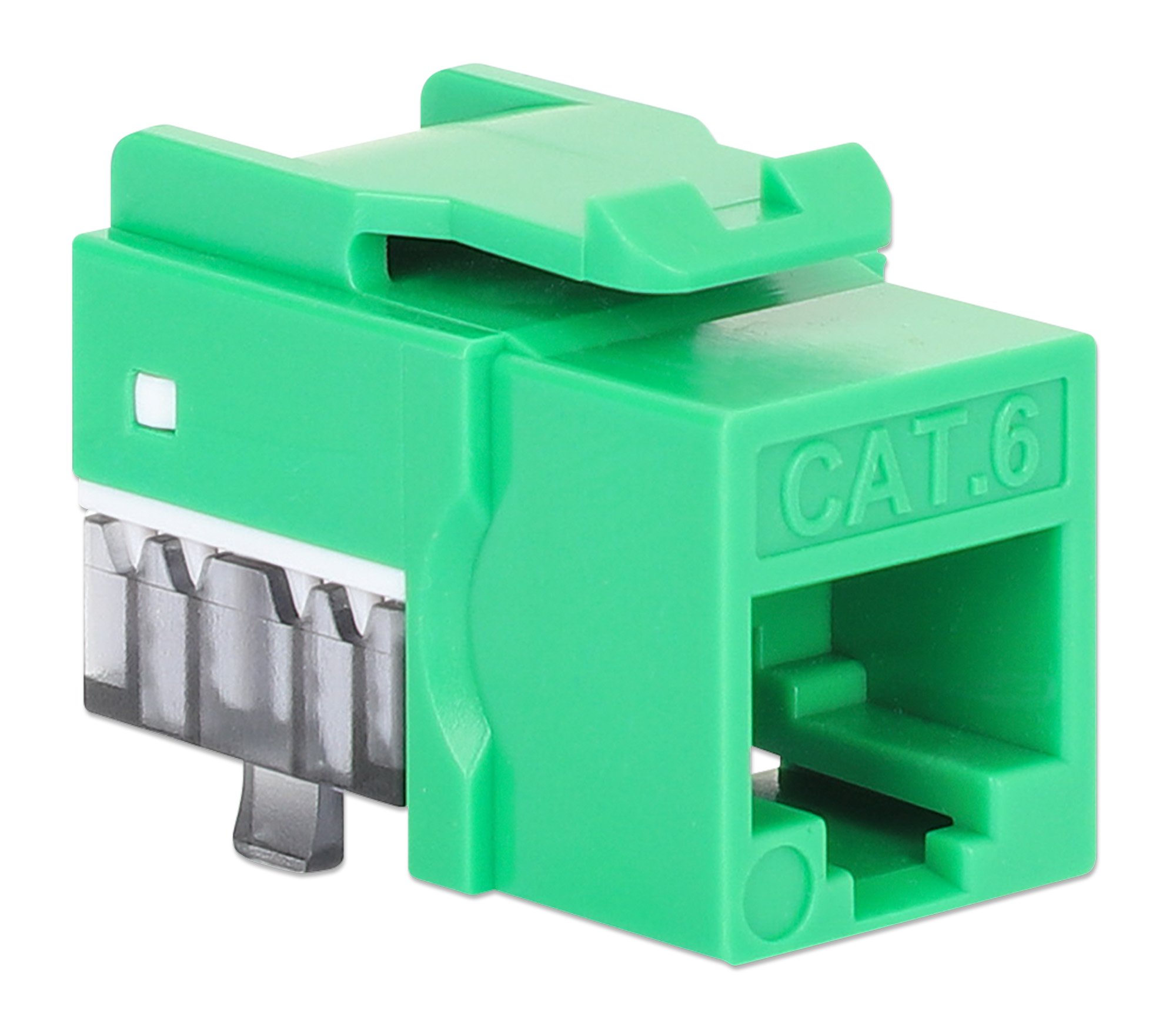Frutto Keystone Slim Cat.6 per Cavo Rigido con Supporto Punch-Down 25 pz Verde INTELLINET - immagine 5