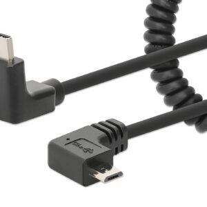 Cavo di Ricarica USB-C&trade; a Micro-USB 1m Spiralato Nero MANHATTAN